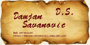 Damjan Savanović vizit kartica